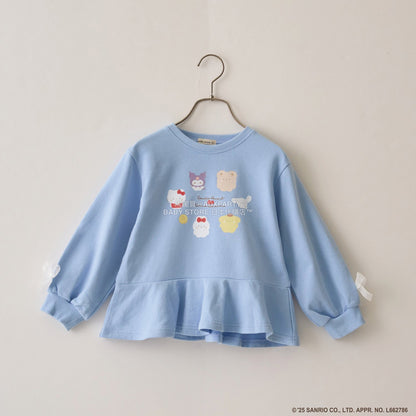 日本童裝 Ly# mine x Sanrio 荷葉邊剪影印花衛衣 100-140cm 女童款 冬季 TOPS