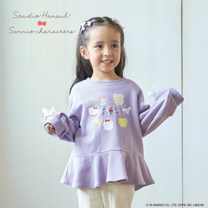 日本童裝 Ly# mine x Sanrio 荷葉邊剪影印花衛衣 100-140cm 女童款 冬季 TOPS