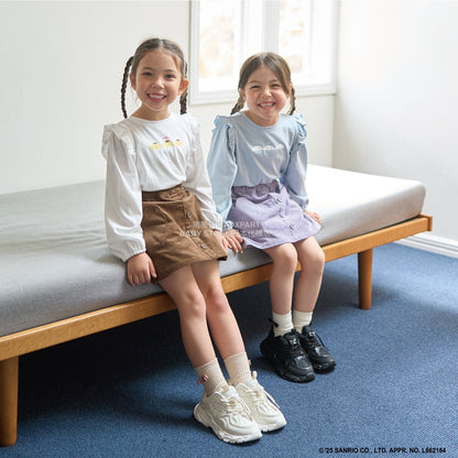 日本童裝 Ly# mine x Sanrio 2Way 前後兩著 肩部荷葉邊上衣 100-140cm 女童款 冬季 TOPS