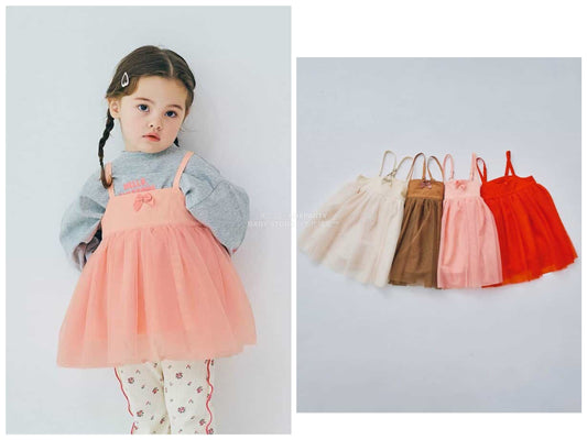 日本童裝 p.premier 吊帶網紗上衣 80-140cm 女童款 秋季 TOPS