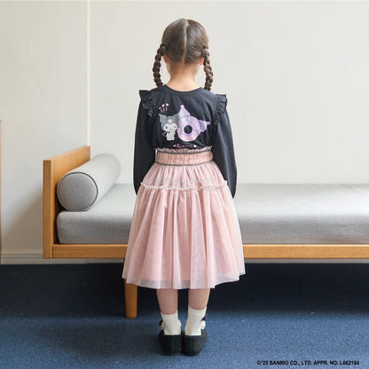 日本童裝 Ly# mine x Sanrio 2Way 前後兩著 肩部荷葉邊上衣 100-140cm 女童款 冬季 TOPS