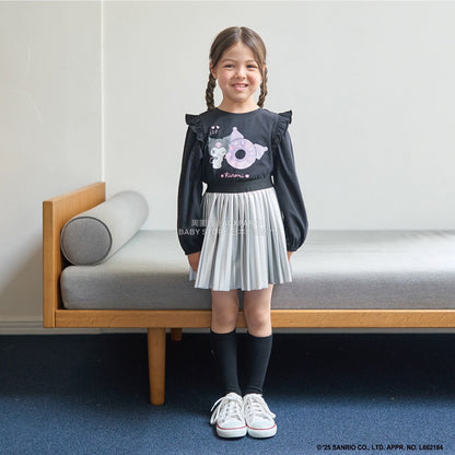 日本童裝 Ly# mine x Sanrio 2Way 前後兩著 肩部荷葉邊上衣 100-140cm 女童款 冬季 TOPS