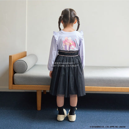 日本童裝 Ly# mine x Sanrio 2Way 前後兩著 肩部荷葉邊上衣 100-140cm 女童款 冬季 TOPS