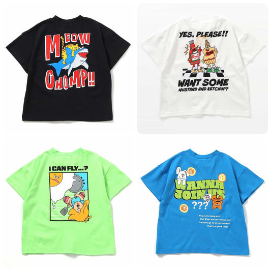 Japanese children's clothing BREEZE printed tops 80-140cm boys/girls summer TOPS 