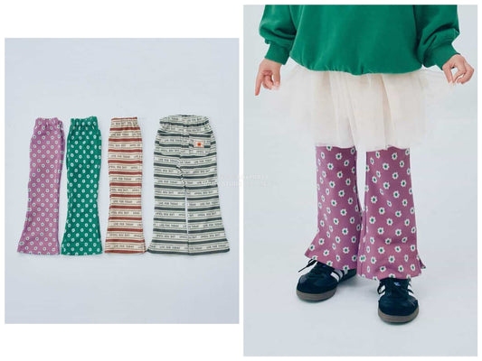日本童裝 p.premier 提花喇叭褲 80-140cm 女童款 秋季 PANTS