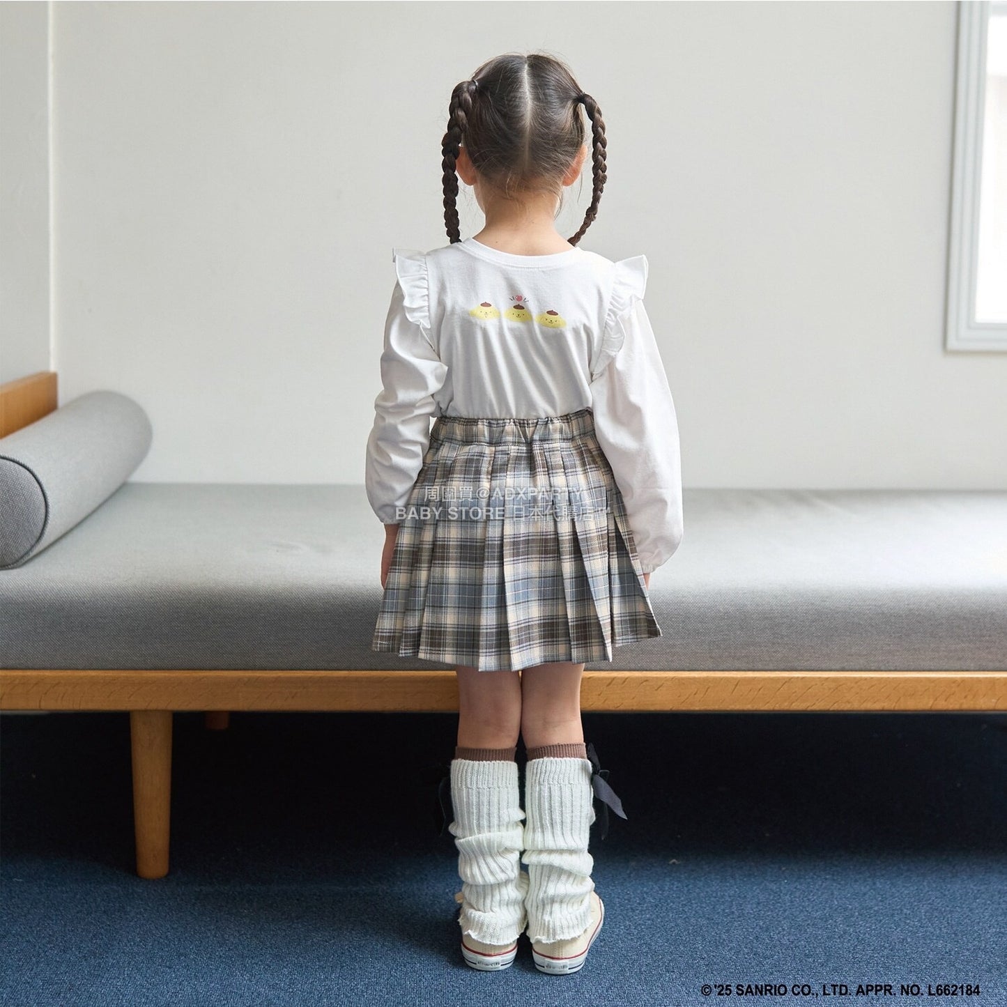 日本童裝 Ly# mine x Sanrio 2Way 前後兩著 肩部荷葉邊上衣 100-140cm 女童款 冬季 TOPS