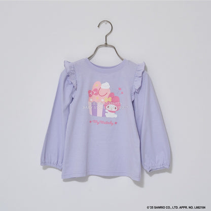 日本童裝 Ly# mine x Sanrio 2Way 前後兩著 肩部荷葉邊上衣 100-140cm 女童款 冬季 TOPS