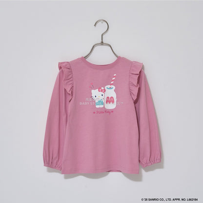 日本童裝 Ly# mine x Sanrio 2Way 前後兩著 肩部荷葉邊上衣 100-140cm 女童款 冬季 TOPS