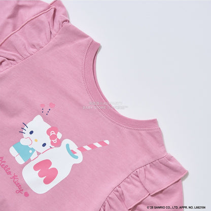 日本童裝 Ly# mine x Sanrio 2Way 前後兩著 肩部荷葉邊上衣 100-140cm 女童款 冬季 TOPS