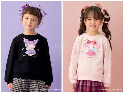 日本童裝 aF#a325 x Sanrio My Melody&Kuromi衛衣 90-150cm 女童款 秋季 TOPS