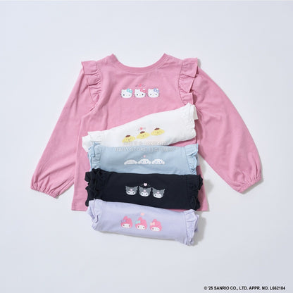 日本童裝 Ly# mine x Sanrio 2Way 前後兩著 肩部荷葉邊上衣 100-140cm 女童款 冬季 TOPS