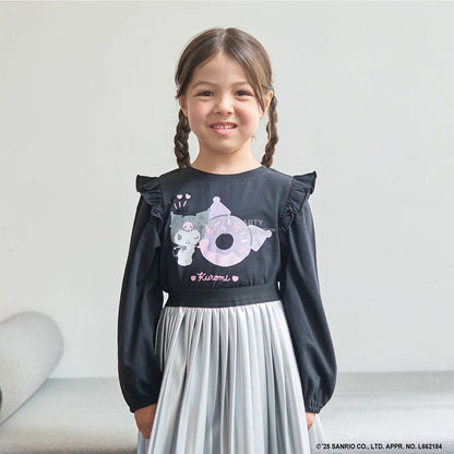 日本童裝 Ly# mine x Sanrio 2Way 前後兩著 肩部荷葉邊上衣 100-140cm 女童款 冬季 TOPS