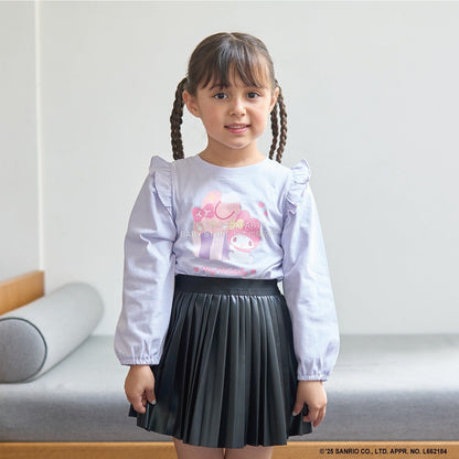 日本童裝 Ly# mine x Sanrio 2Way 前後兩著 肩部荷葉邊上衣 100-140cm 女童款 冬季 TOPS