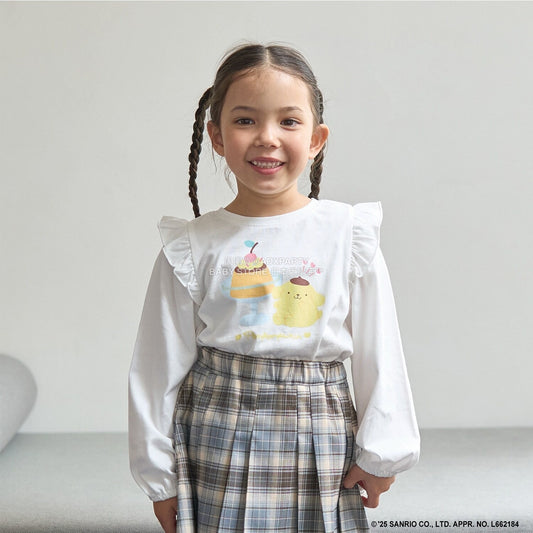 日本童裝 Ly# mine x Sanrio 2Way 前後兩著 肩部荷葉邊上衣 100-140cm 女童款 冬季 TOPS