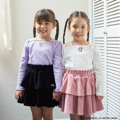 日本童裝 Ly# mine x Sanrio 刺繡圖案上衣 100-140cm 女童款 冬季 TOPS
