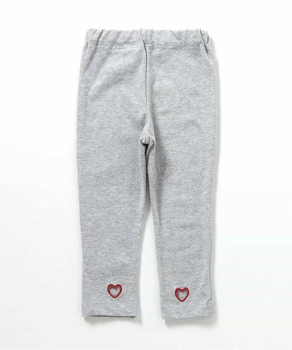 日本童裝 BREEZE 心型刺繡九分長緊身褲 80-130cm 女童款 春季 PANTS