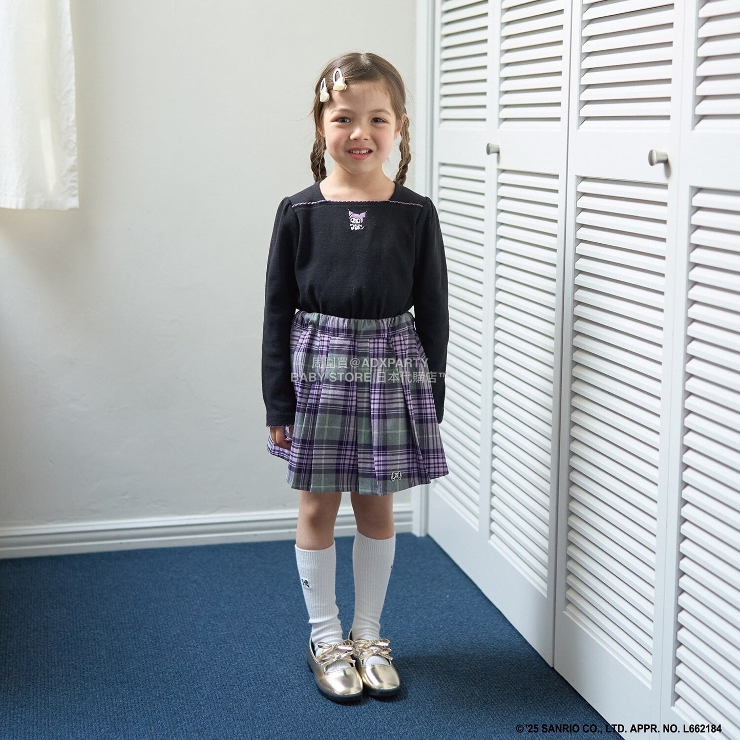 日本童裝 Ly# mine x Sanrio 刺繡圖案上衣 100-140cm 女童款 冬季 TOPS