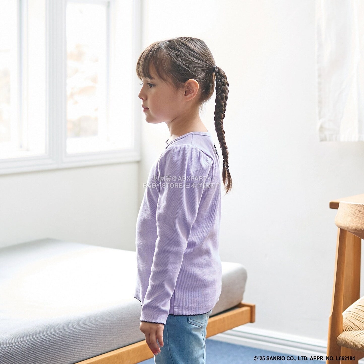 日本童裝 Ly# mine x Sanrio 刺繡圖案上衣 100-140cm 女童款 冬季 TOPS