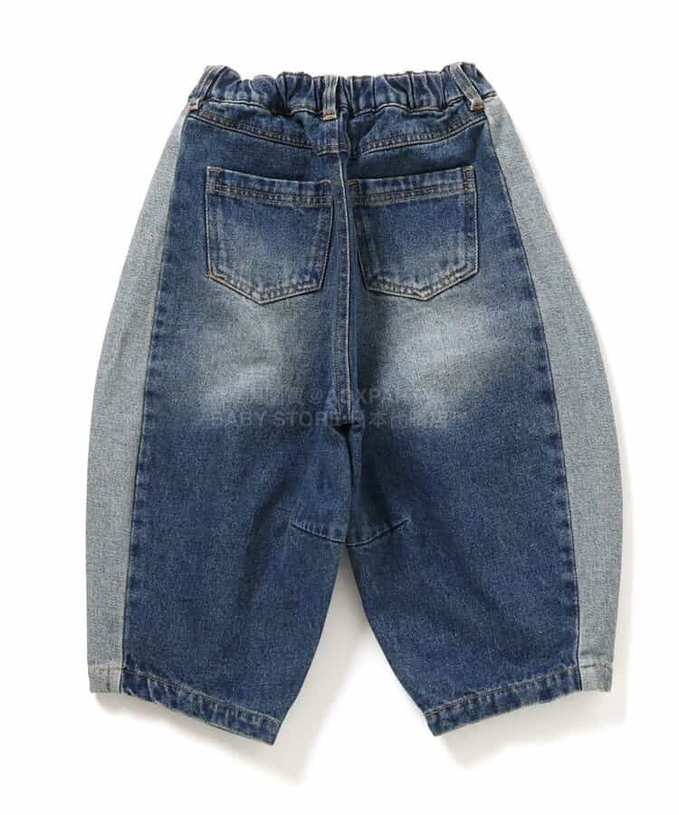 日本童裝 BREEZE 側條紋寬牛仔長褲 90-150cm 男童款 春季 PANTS