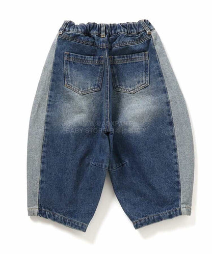 日本童裝 BREEZE 側條紋寬牛仔長褲 90-150cm 男童款 春季 PANTS