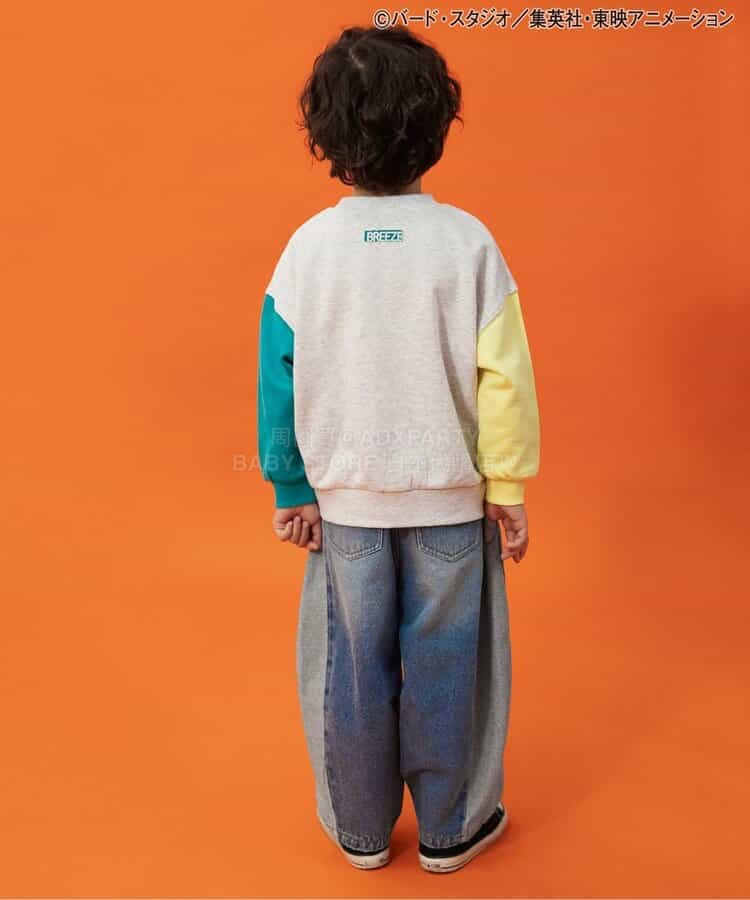 日本童裝 BREEZE 側條紋寬牛仔長褲 90-150cm 男童款 春季 PANTS