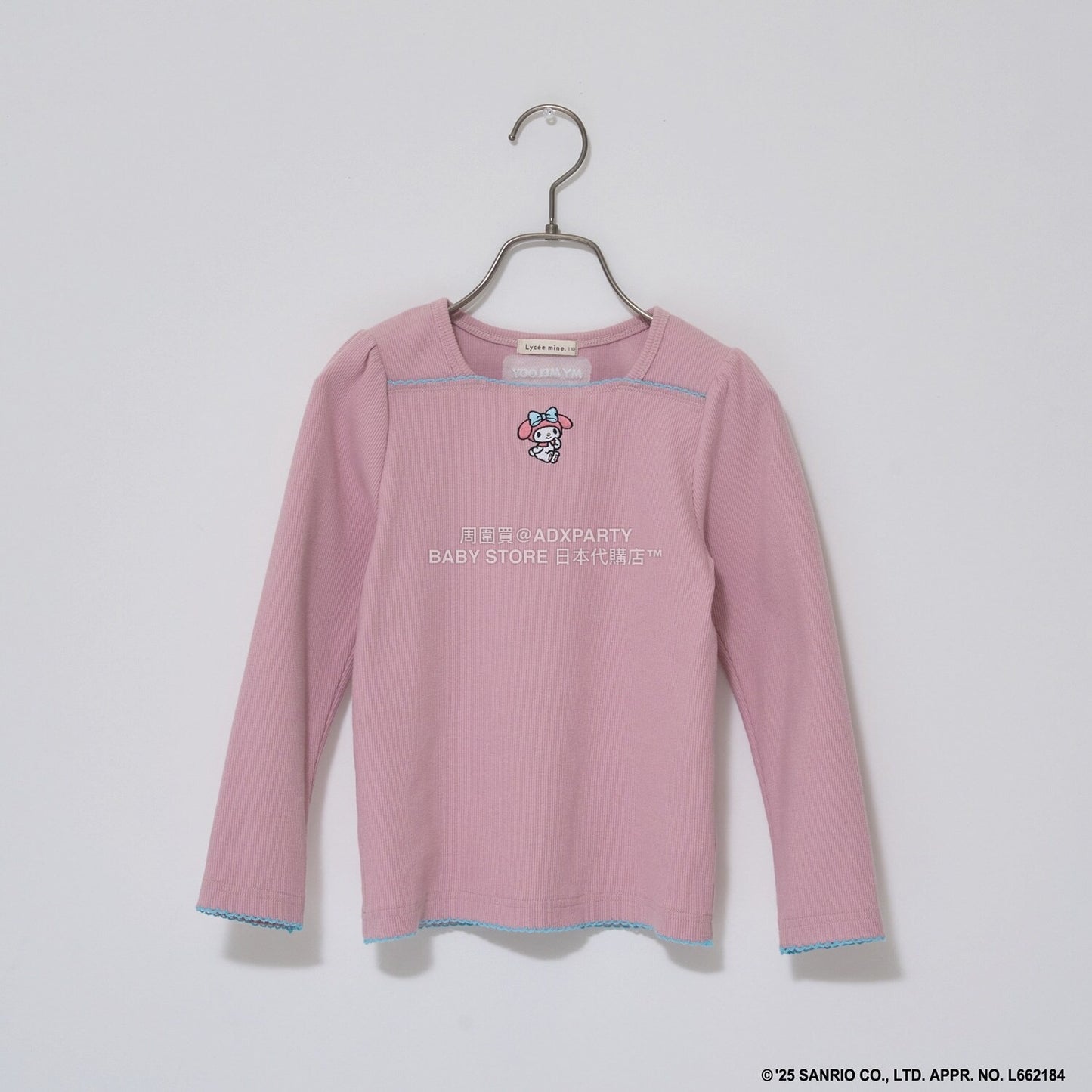 日本童裝 Ly# mine x Sanrio 刺繡圖案上衣 100-140cm 女童款 冬季 TOPS