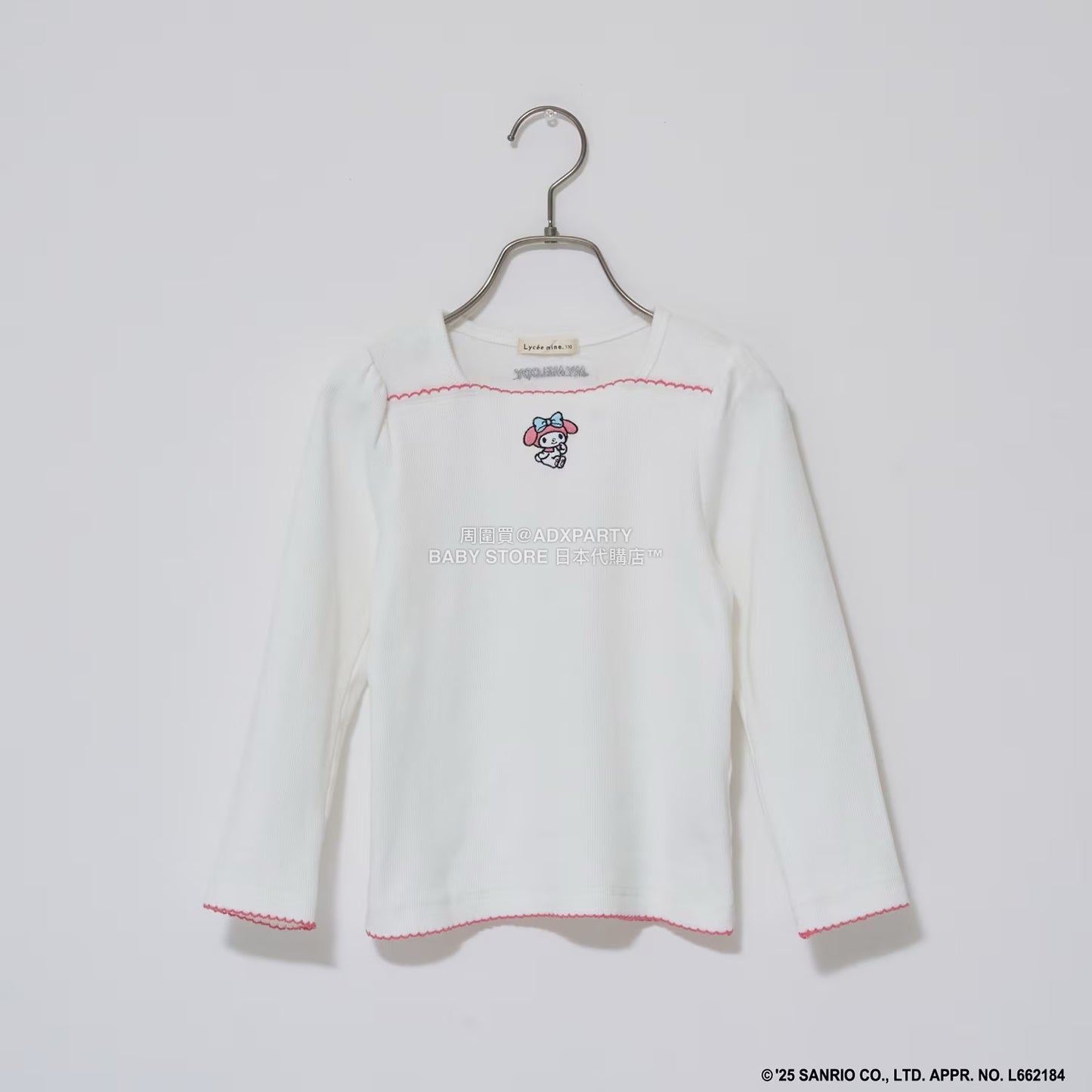 日本童裝 Ly# mine x Sanrio 刺繡圖案上衣 100-140cm 女童款 冬季 TOPS