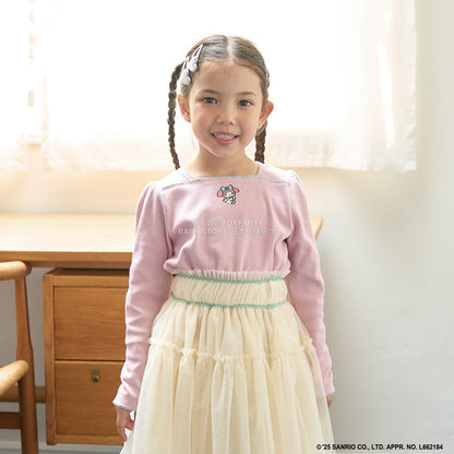 日本童裝 Ly# mine x Sanrio 刺繡圖案上衣 100-140cm 女童款 冬季 TOPS