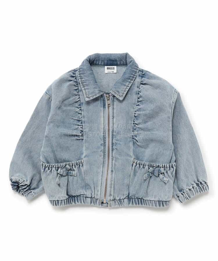 日本童裝 BREEZE 緞帶牛仔外套 90-140cm 女童款 春季 OUTERWEAR