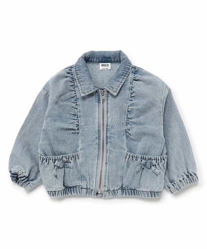 日本童裝 BREEZE 緞帶牛仔外套 90-140cm 女童款 春季 OUTERWEAR