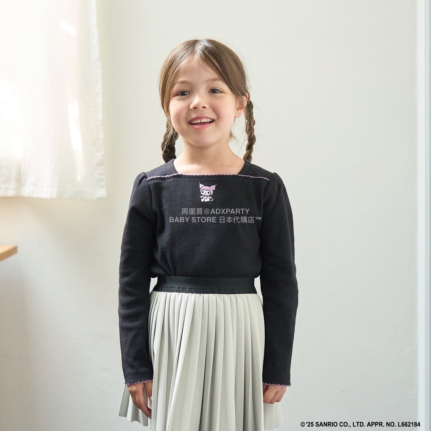 日本童裝 Ly# mine x Sanrio 刺繡圖案上衣 100-140cm 女童款 冬季 TOPS