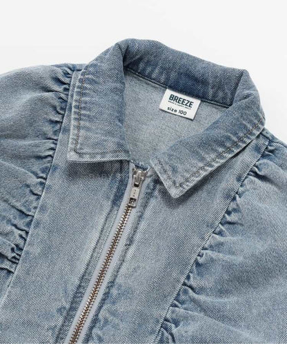 日本童裝 BREEZE 緞帶牛仔外套 90-140cm 女童款 春季 OUTERWEAR