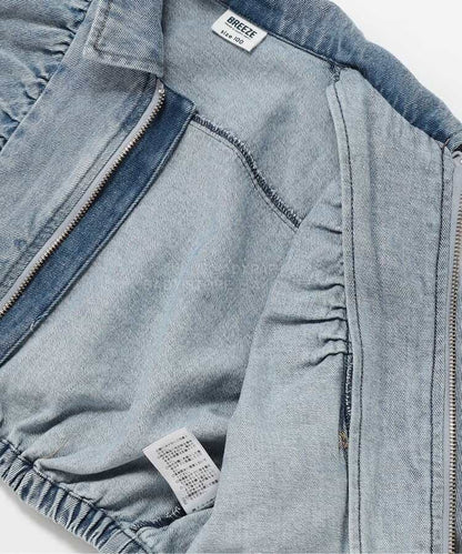 日本童裝 BREEZE 緞帶牛仔外套 90-140cm 女童款 春季 OUTERWEAR