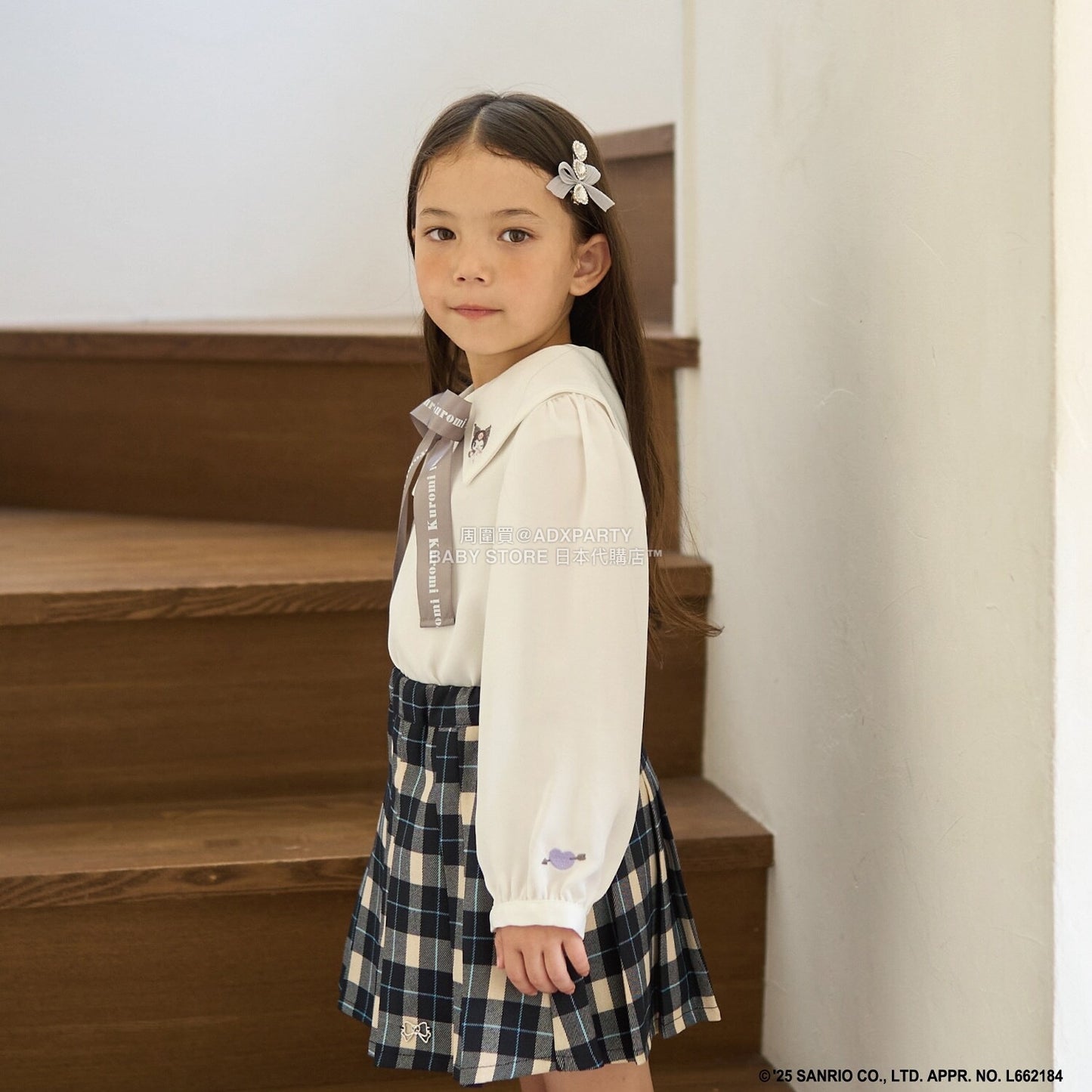 日本童裝 Ly# mine x Sanrio 蝴蝶結襯衫 100-140cm 女童款 冬季 TOPS