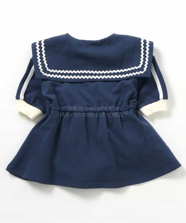 日本童裝 BREEZE 水手風連身衣 70-80cm 女童款 初生嬰兒 冬季 Jumpsuit