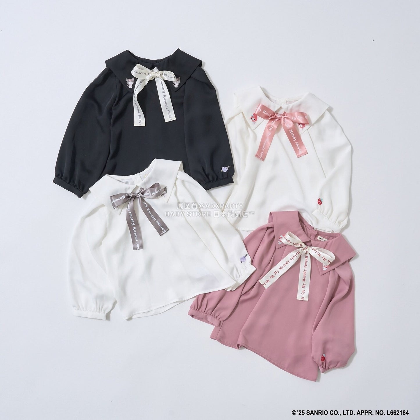 日本童裝 Ly# mine x Sanrio 蝴蝶結襯衫 100-140cm 女童款 冬季 TOPS