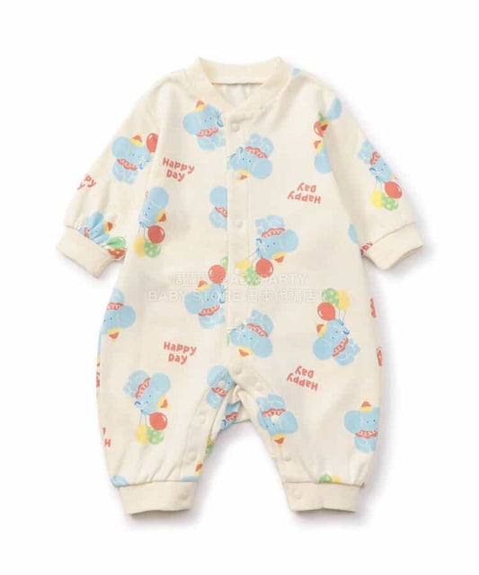 日本童裝 BREEZE 全印花光滑連衣 60-80cm 男童款/女童款 初生嬰兒 春季 Jumpsuit