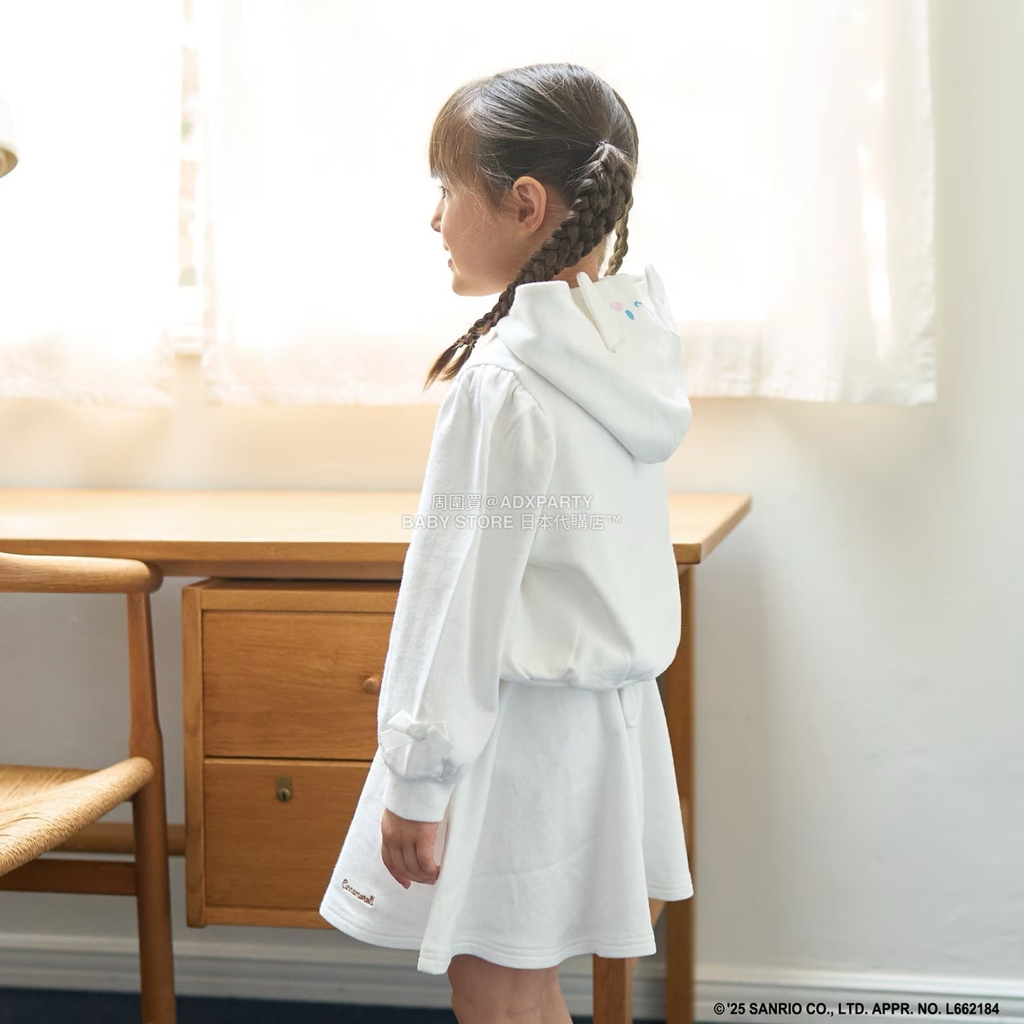 日本童裝 Ly# mine x Sanrio 連帽衛衣及喇叭裙套裝 100-140cm 女童款 冬季 TOPS SKIRTS