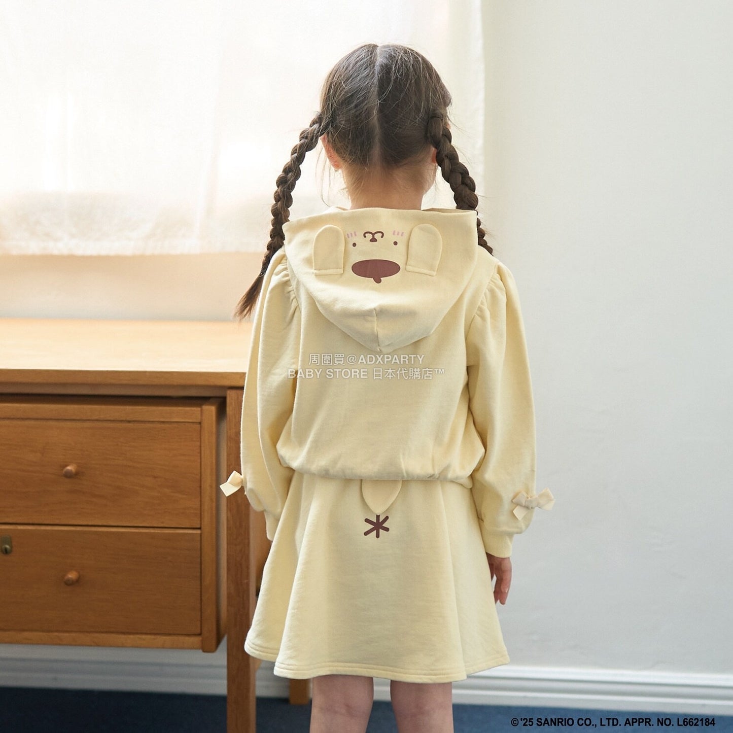 日本童裝 Ly# mine x Sanrio 連帽衛衣及喇叭裙套裝 100-140cm 女童款 冬季 TOPS SKIRTS