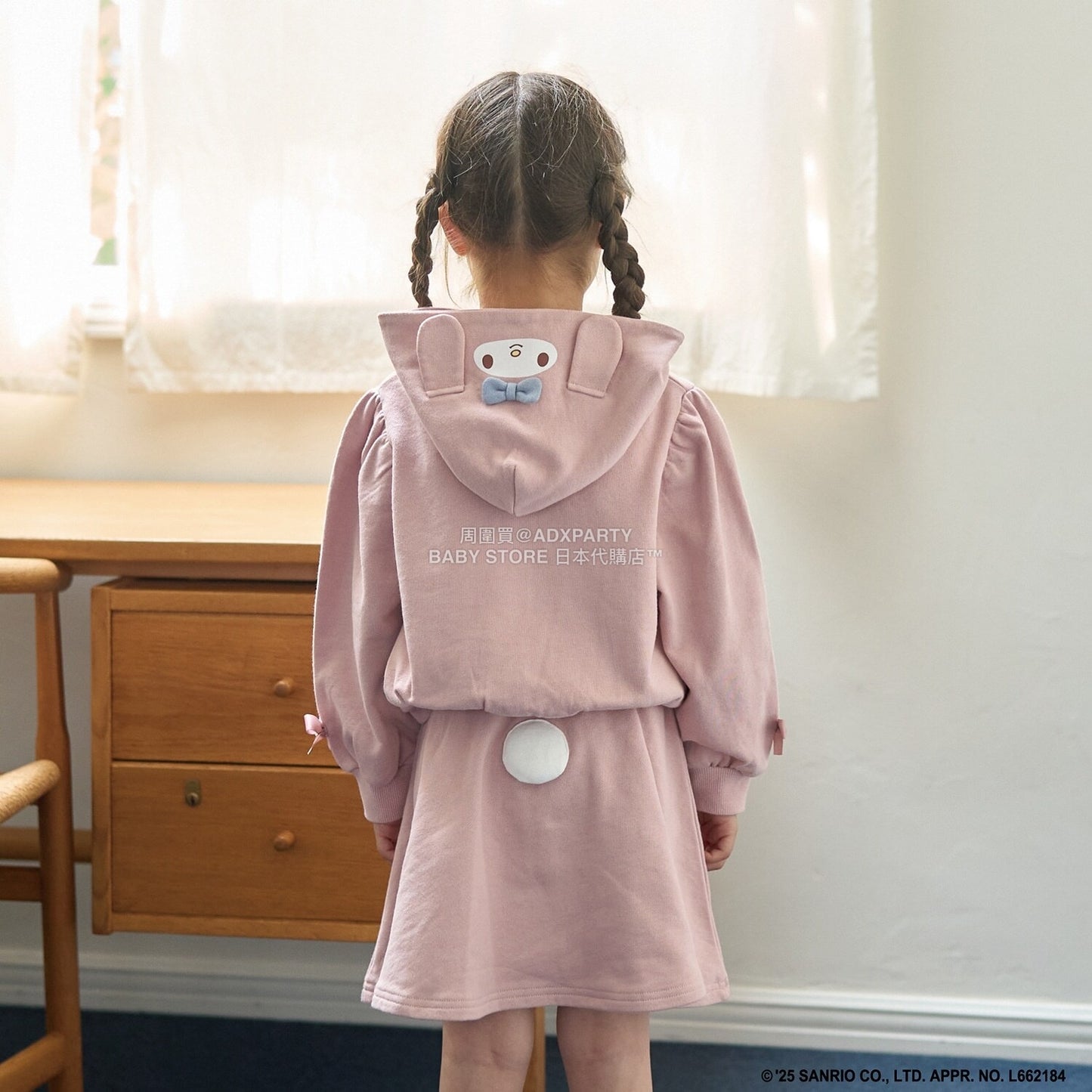 日本童裝 Ly# mine x Sanrio 連帽衛衣及喇叭裙套裝 100-140cm 女童款 冬季 TOPS SKIRTS