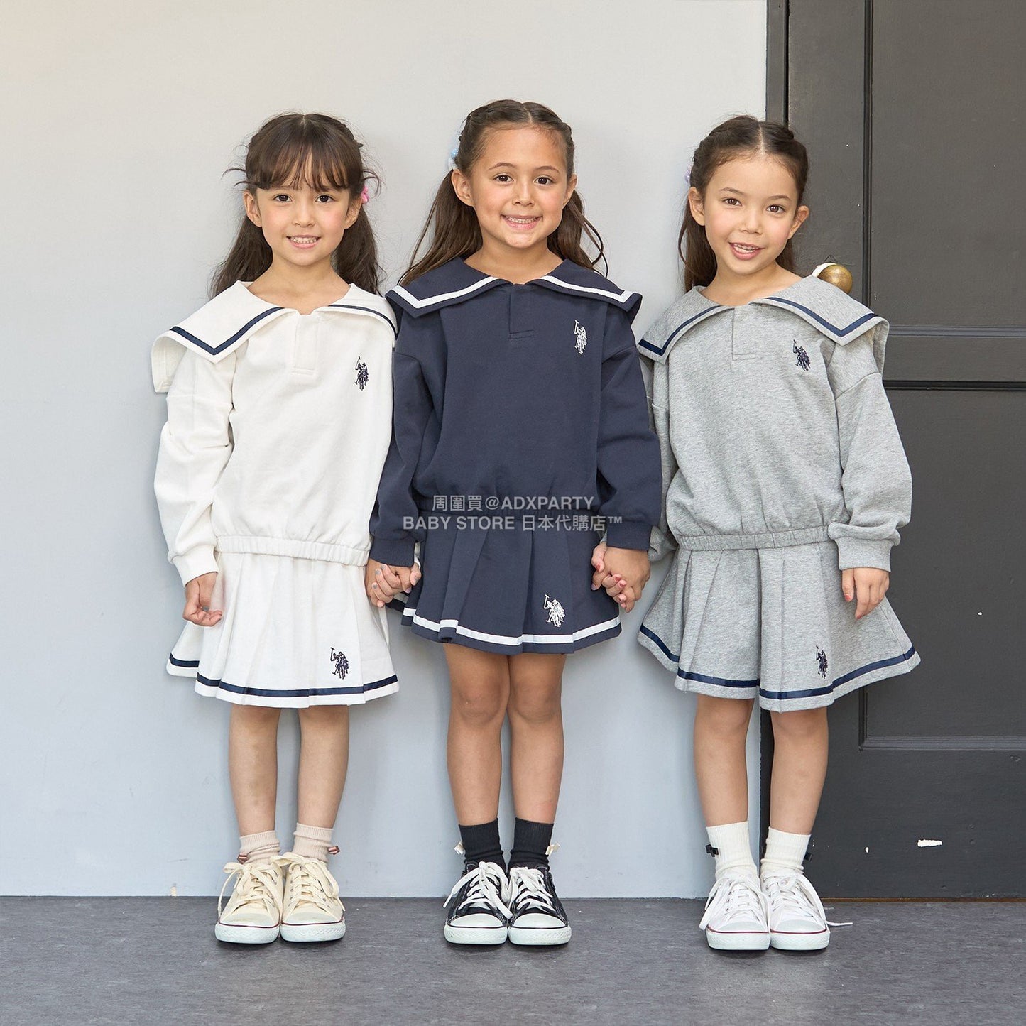 日本童裝 Ly# mine x US POLO ASSN. 百褶短裙 100-150cm 女童款 冬季 SKIRTS