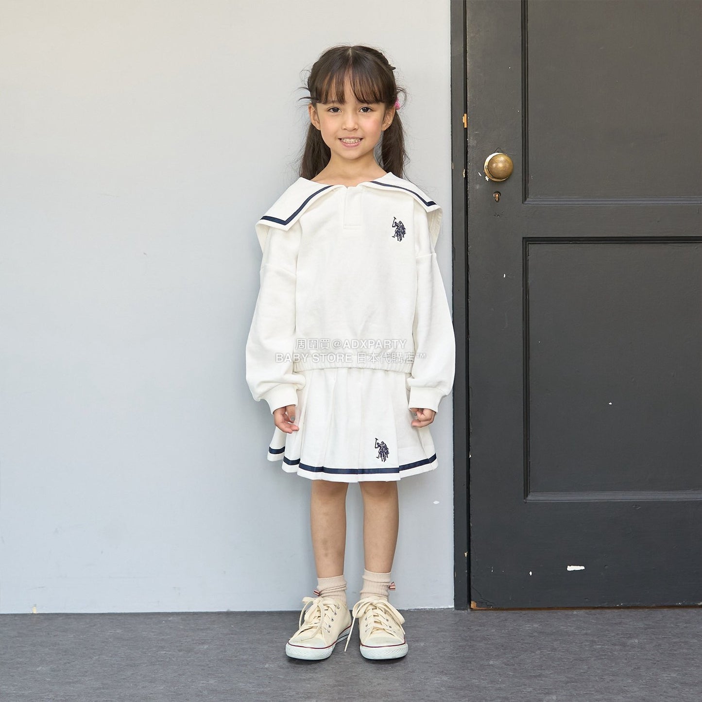 日本童裝 Ly# mine x US POLO ASSN. 百褶短裙 100-150cm 女童款 冬季 SKIRTS