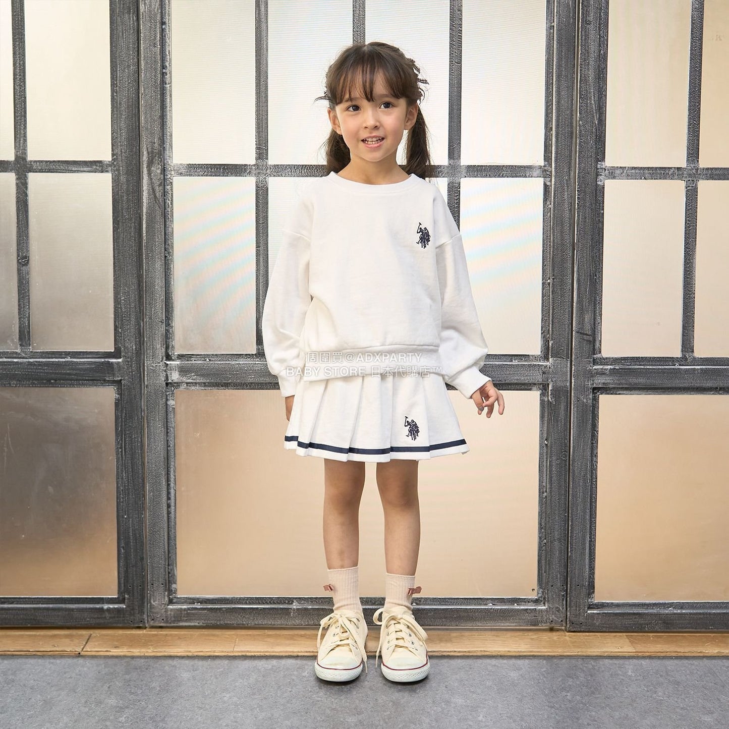 日本童裝 Ly# mine x US POLO ASSN. 百褶短裙 100-150cm 女童款 冬季 SKIRTS