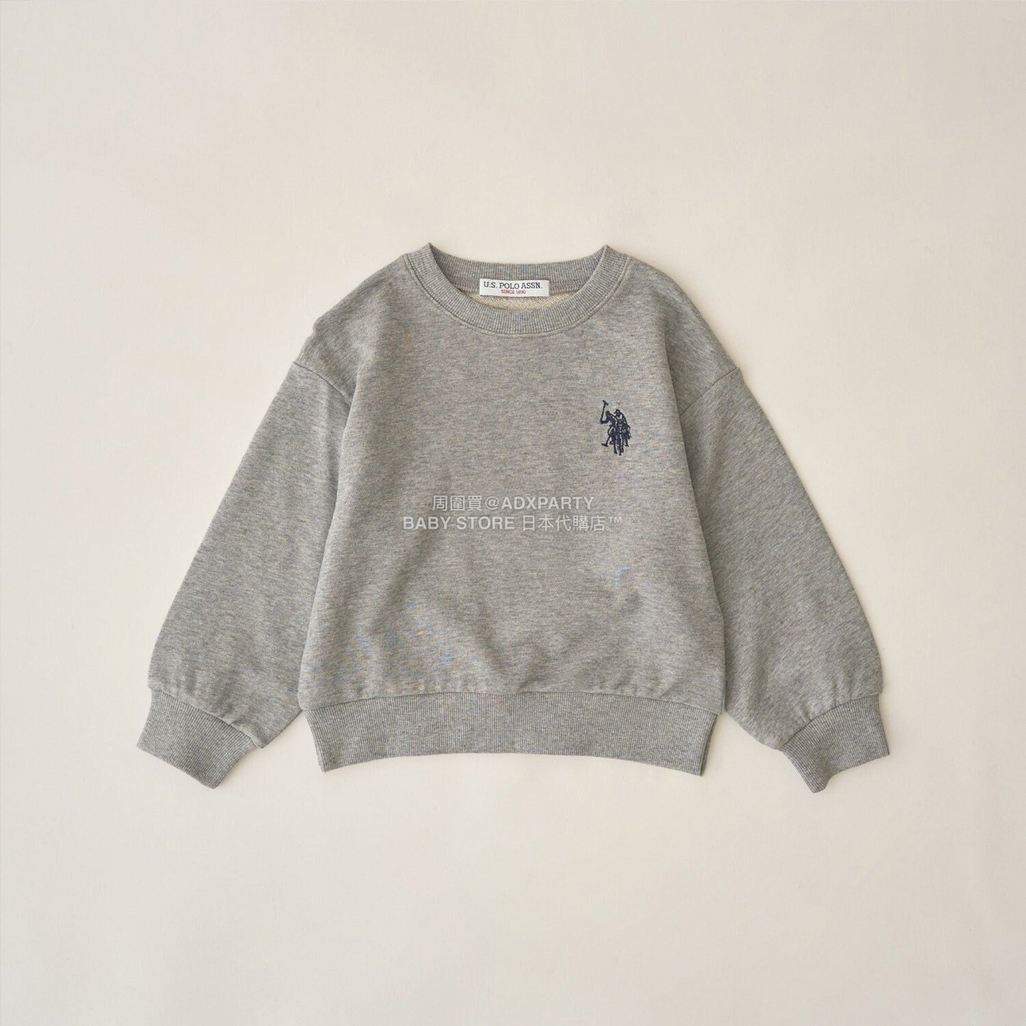 日本童裝 Ly# mine x US POLO ASSN. logo刺繡領衛衣 100-150cm 女童款 冬季 TOPS