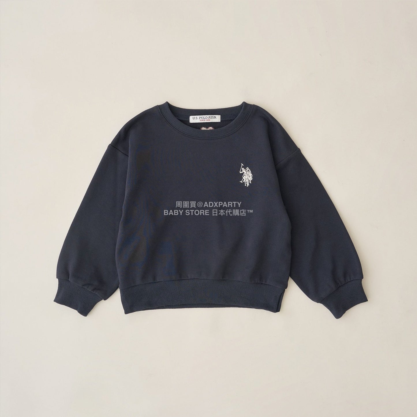 日本童裝 Ly# mine x US POLO ASSN. logo刺繡領衛衣 100-150cm 女童款 冬季 TOPS