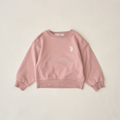 日本童裝 Ly# mine x US POLO ASSN. logo刺繡領衛衣 100-150cm 女童款 冬季 TOPS