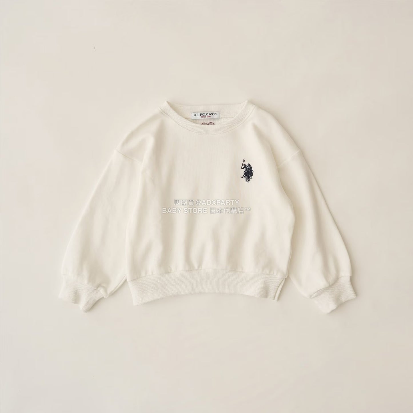 日本童裝 Ly# mine x US POLO ASSN. logo刺繡領衛衣 100-150cm 女童款 冬季 TOPS