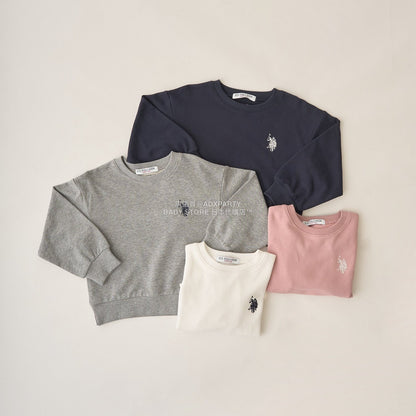 日本童裝 Ly# mine x US POLO ASSN. logo刺繡領衛衣 100-150cm 女童款 冬季 TOPS