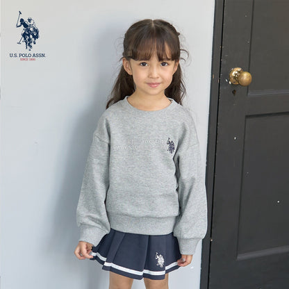 日本童裝 Ly# mine x US POLO ASSN. logo刺繡領衛衣 100-150cm 女童款 冬季 TOPS