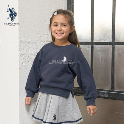 日本童裝 Ly# mine x US POLO ASSN. logo刺繡領衛衣 100-150cm 女童款 冬季 TOPS